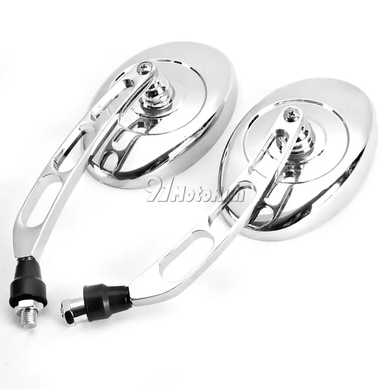 10mm Chrome Oval Motorcycle Rearview Side Mirrors For Kawasaki Vulcan VN 800 900 1500 1600 1700 2000 Custom MeanStreak Nomad - купить по
