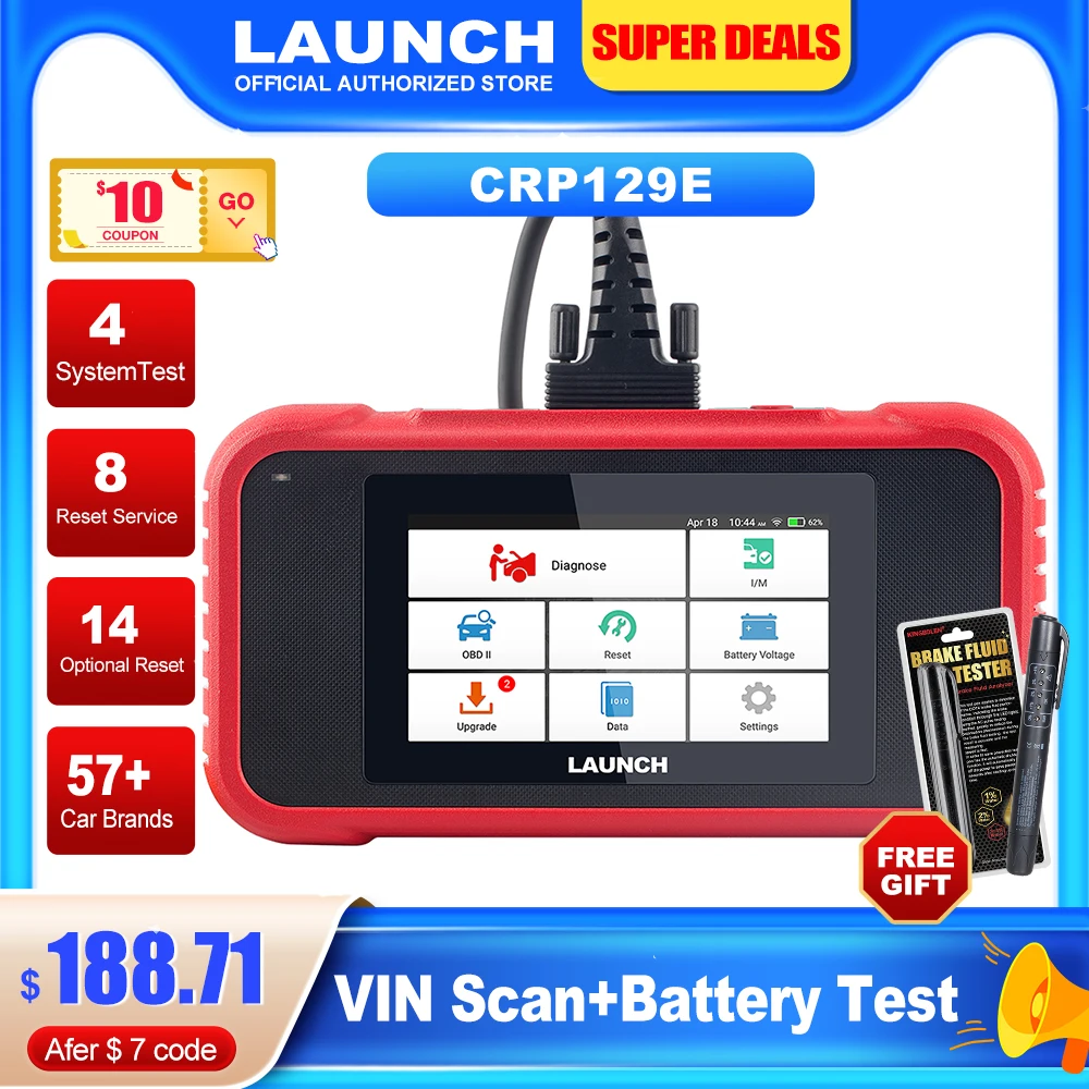 

LAUNCH X431 CRP129E OBD2 Scanner OBD OBDII Auto Code Reader ENG AT ABS SRS Diagnosic Tools Oil SAS EPB ETS TPMS Reset pk CRP123E