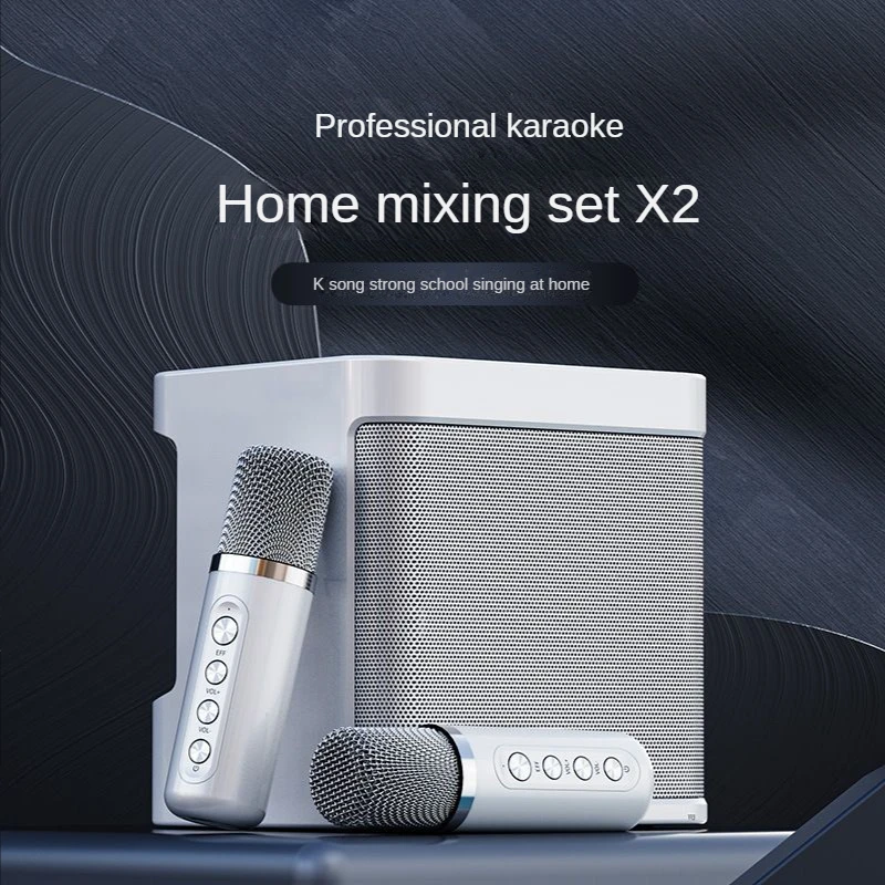 X2 Handheld KTV Portable Speaker Mobile Phone Bluetooth Microphone Wireless Rechargeable Karaoke AUX Voice Amplifier Megaphones