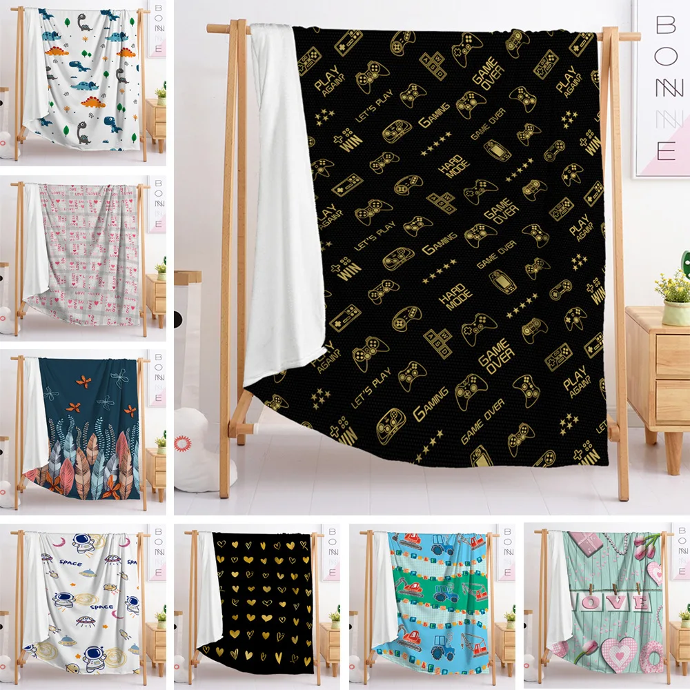 

Cartoon Game Heart Shaped Dinosaur Car Throw Blankets Super Soft Lightweight Funny Animal Lover Blanket for Bed Couch Travel