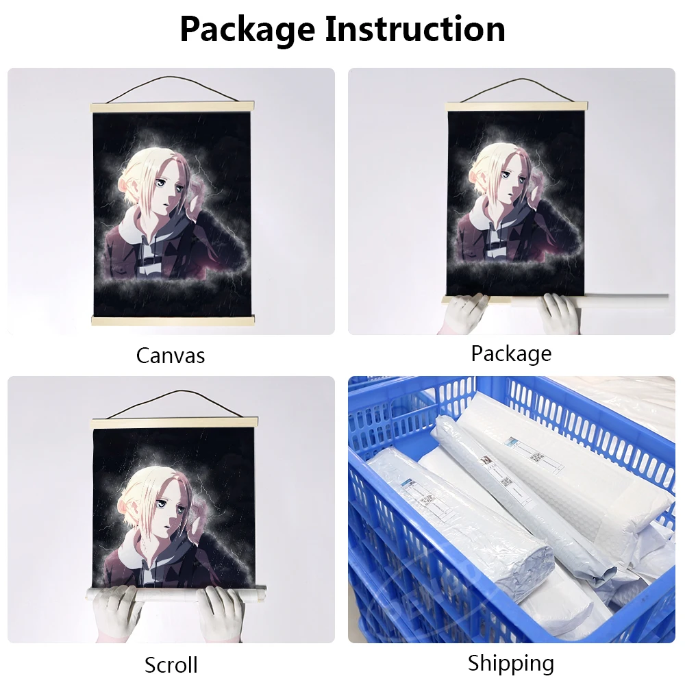 Холст Аниме модульный атака на Титанов деревянные подвесные принты живопись