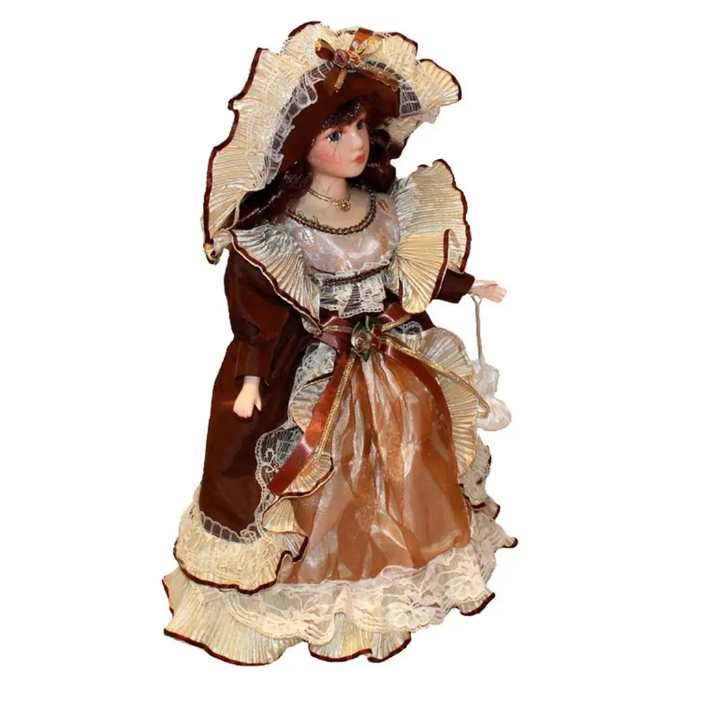 

16inch Victorian Porcelain Doll Girls Doll Baby Figure Hat Set Birthday