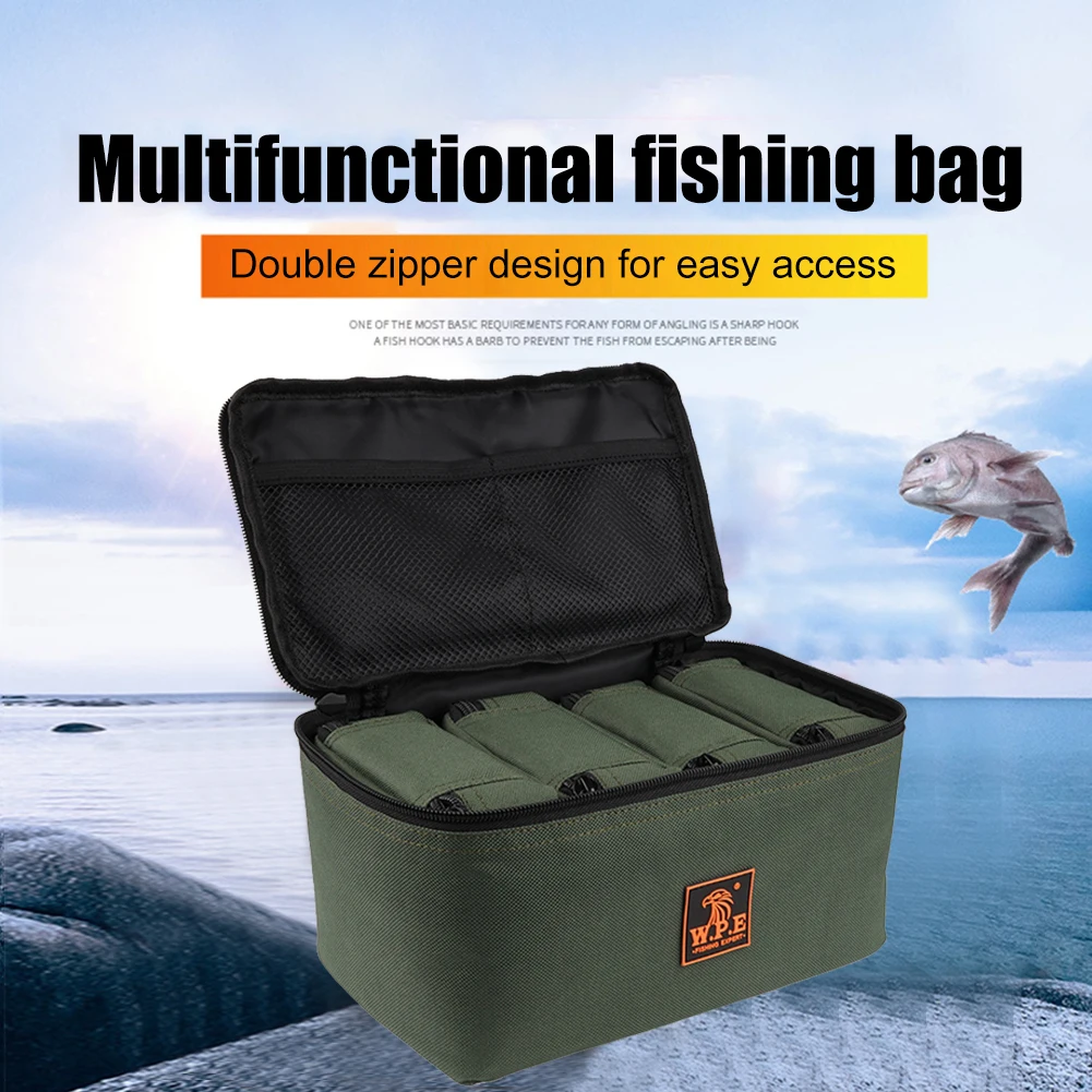 

Multifunctional Waterproof Lures Hook Fishing Tackle Bait Line Reel Bait Bag 600D/PVC Splash-proof Wear-resistant Storage Bags