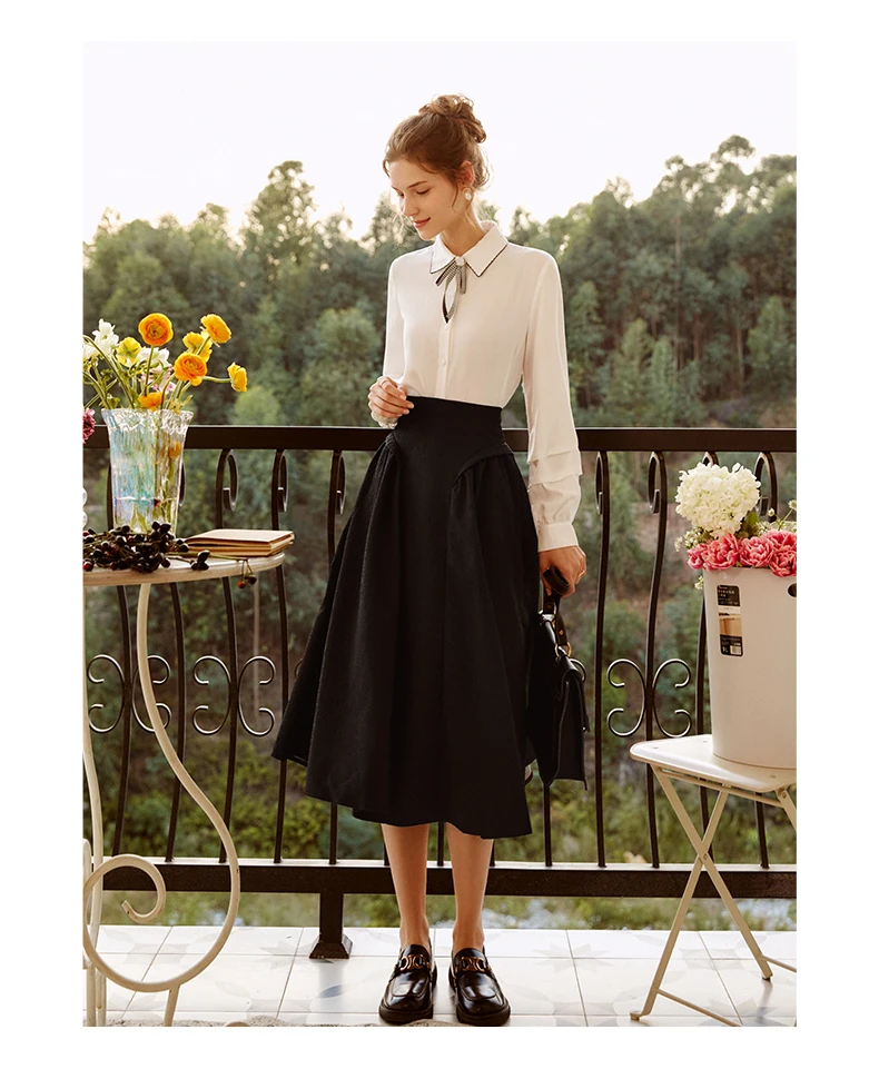 OLrain 100% лиоцел женская белая рубашка шикарные женские блузки с отложным