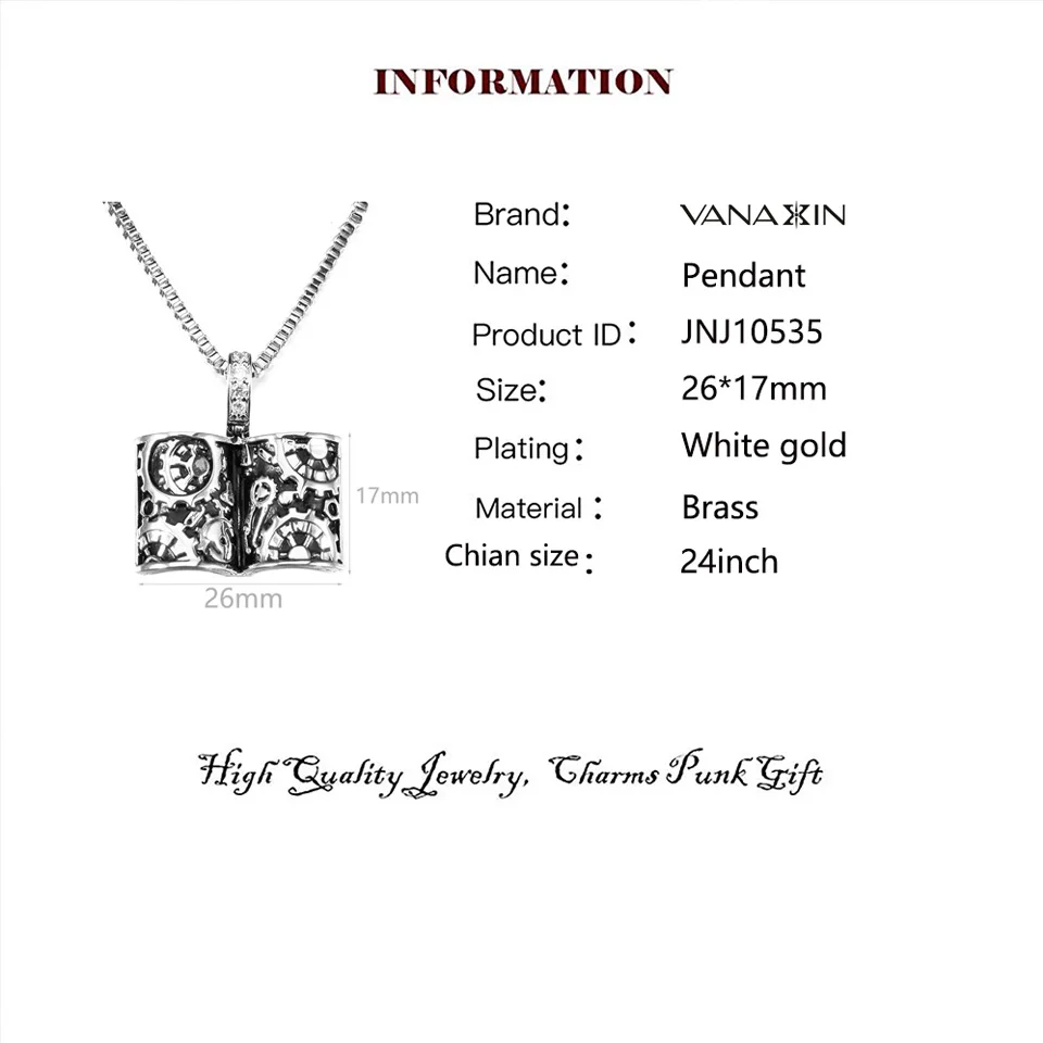 VANAXIN подвеска-книга из латуни