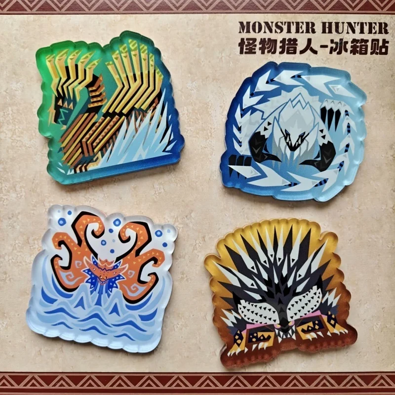 Фото Магниты на холодильник Bandai Monster Hunter Wilds, 22 вида, коллекционные персонажи аниме-игры, декор для дома, подарок для геймеров №2