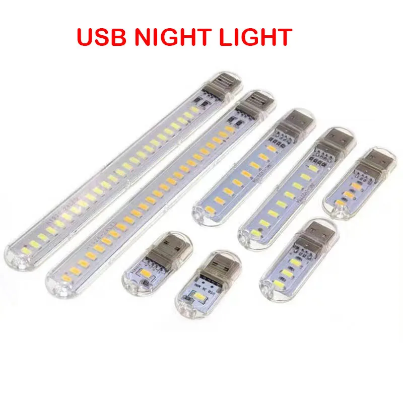 

USB Charged LED Book Lights 3LEDs 8LEDs SMD 5630 5730 LED Bulb 5V Power Input White 5000-6500K Warm White USB Night light