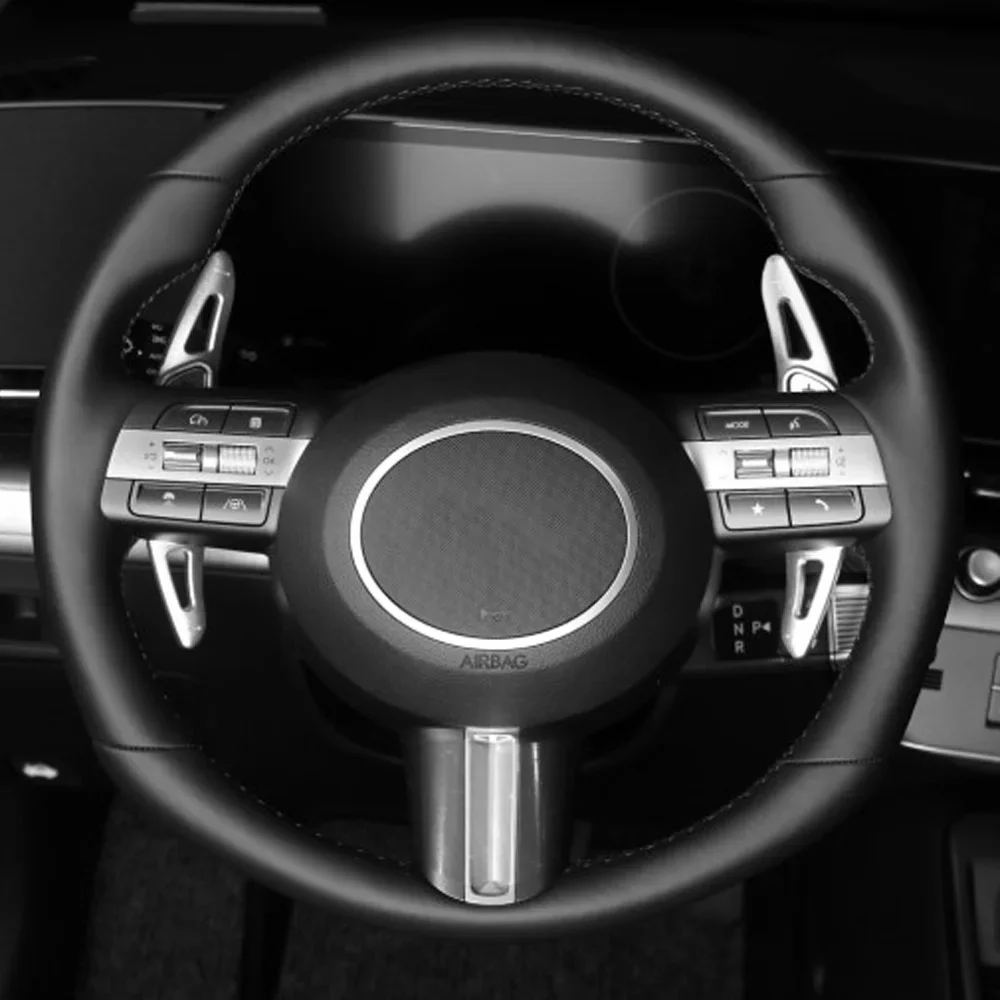 Для Hyundai Sonata DN8 2024 алюминиевый красный серебристый рулевое колесо рычаг