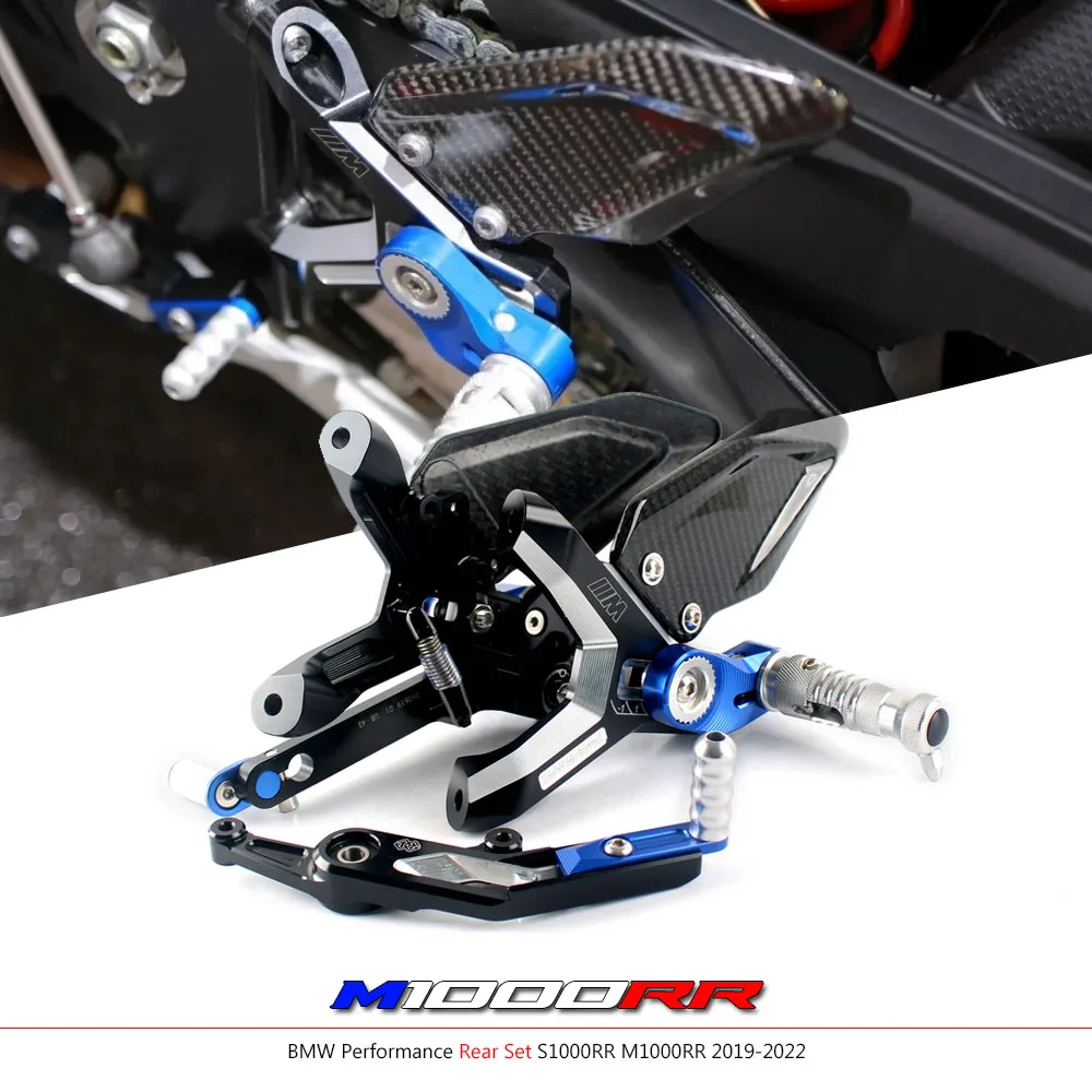 Motor Rearset Kit Adjuster For BMW S1000RR 2019 2020 2021 2022 Motorcycle Carbon Fiber Wing Footrest Set Brake Gear Shifte Foot