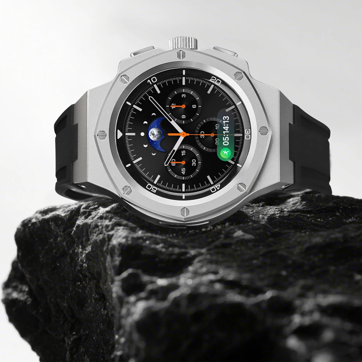 Фото Роскошный комплект модификации для Samsung Galaxy Watch 8 40, 44 мм/8 Classic, 46 мм, силиконовый ремешок + металлический чехол для Galaxy 8/8 Classic №4