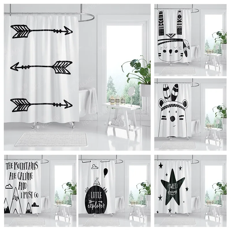 

Водонепроницаемая тканевая занавеска для душа, занавеска для ванной комнаты 180x200, занавеска для душа 240*200, скандинавский декор в стиле бохо