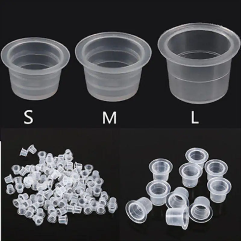 

Large Medium Small Size Plastic Microblading Tattoo Ink Cups Permanent Makeup Pigment Clear Holder Container Tattoo Accessory