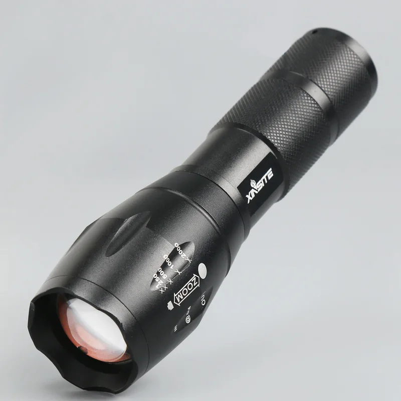 

Popular A100led Flashlight Tube T6 Outdoor Waterproof Aluminum Alloy Zoom Strong Light Flashlight Factory Supply