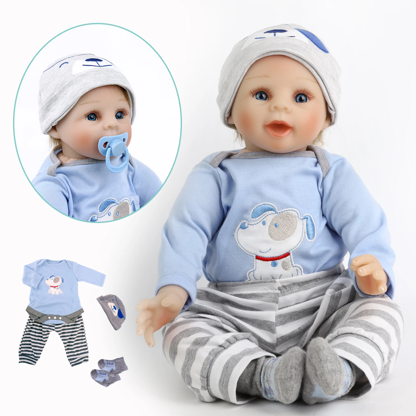 Реалистичная 55 см 22 дюймовкукла реборн мальчик реалистичная силиконовая