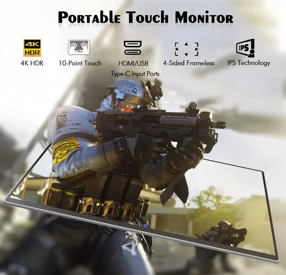 Sibolan 15 6 дюймовый usb портативный 4k сенсорный экран дисплей игровой геймер для