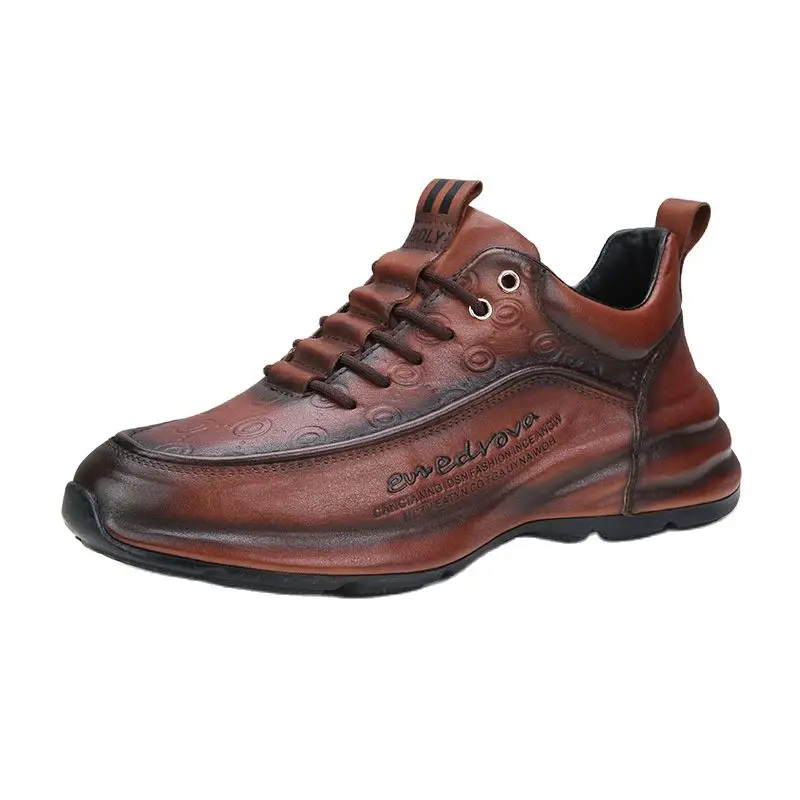 

Luxury Designer Men's Genuine Leather Sneaker High Quality 2022 Fashion Cow Leather Casual Walking Shoes for Men