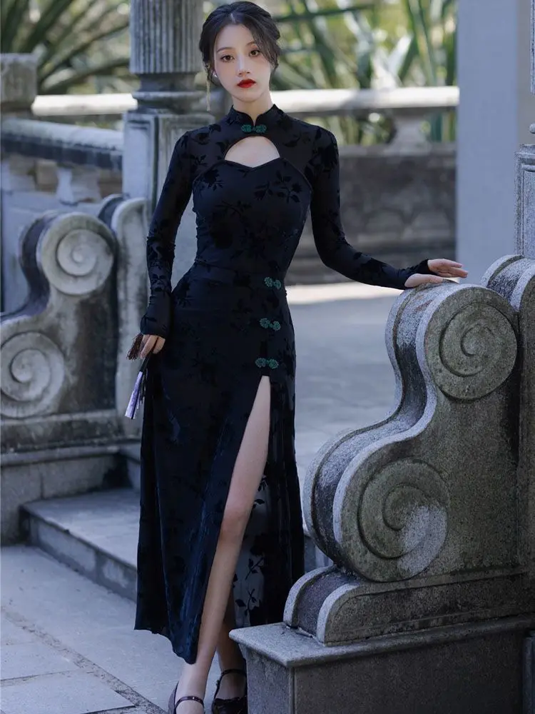 Улучшенное платье Ципао в китайском стиле женское изящное сексуальное Cheongsam