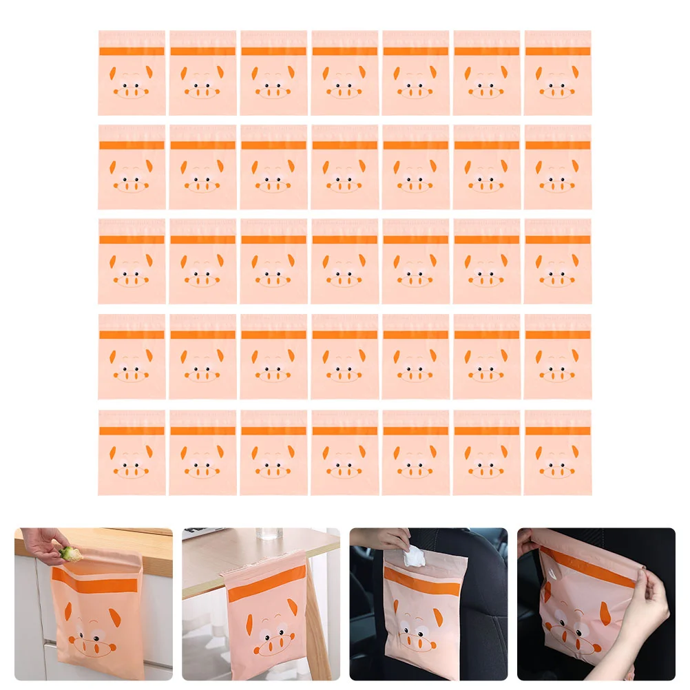 

45 Pcs Plastic Trash Bags Self Adhesive Plastic Bags Car Garbage Bag Trash Storage Bag Cartoon Garbage Bag