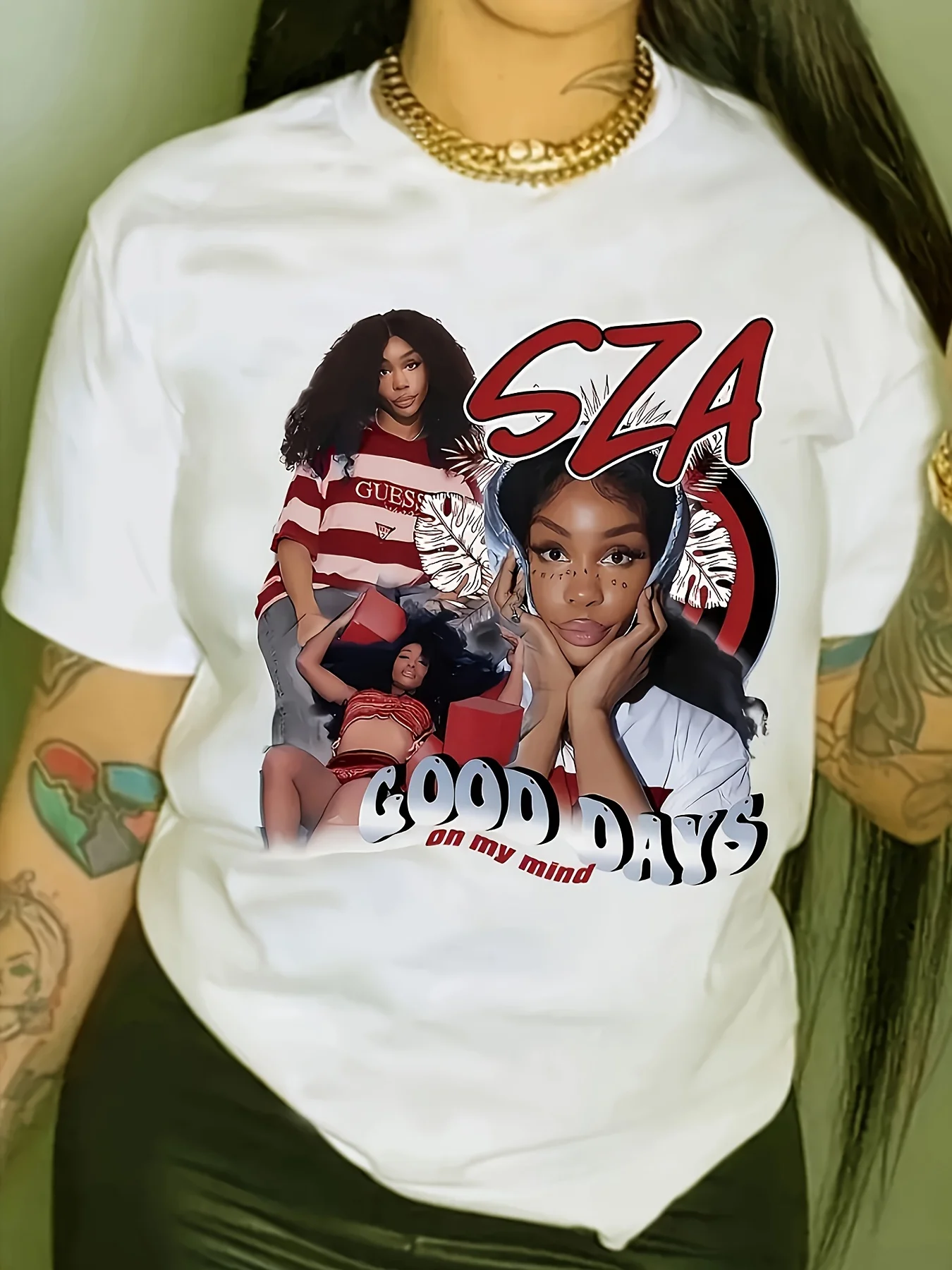 Женская Повседневная Футболка Больших Размеров С Круглым Вырезом И Принтом Топ