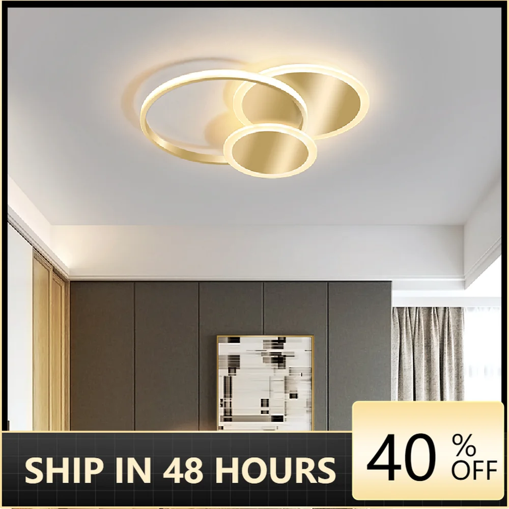 

Simple Modern Nordic Ceiling Lamp Dining Living Room LED Ceiling Light Bedroom Kitchen Gold Black White Mount Flush Panel Lamps
