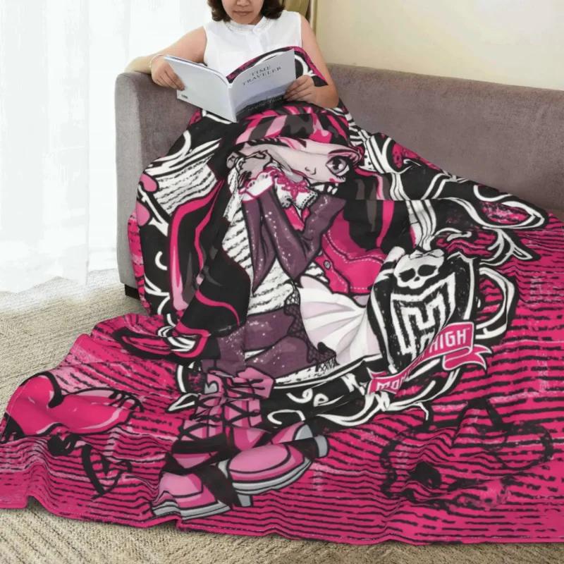 Draculaura Monster High аниме одеяла флисовые весенние осенние портативные супер мягкие