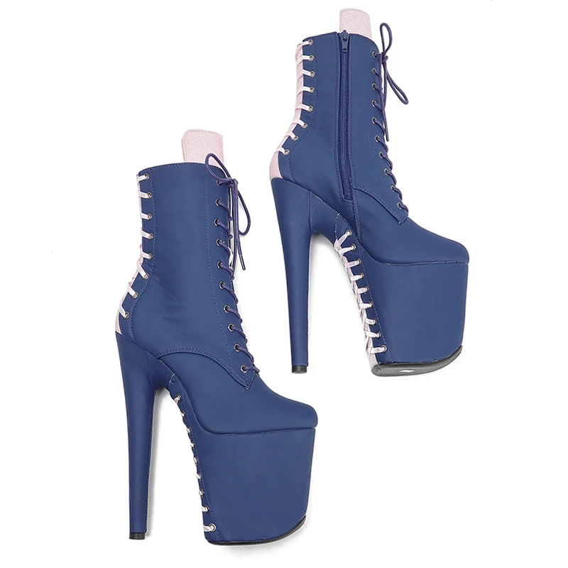 Leecabe  20CM/8inches PU Upper  material High Heel platform Pole Dance boot  fastion shoes