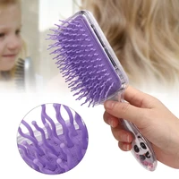 children cartoon sequins gasbag hairdressing comb head scalp massage comb styling toolgray