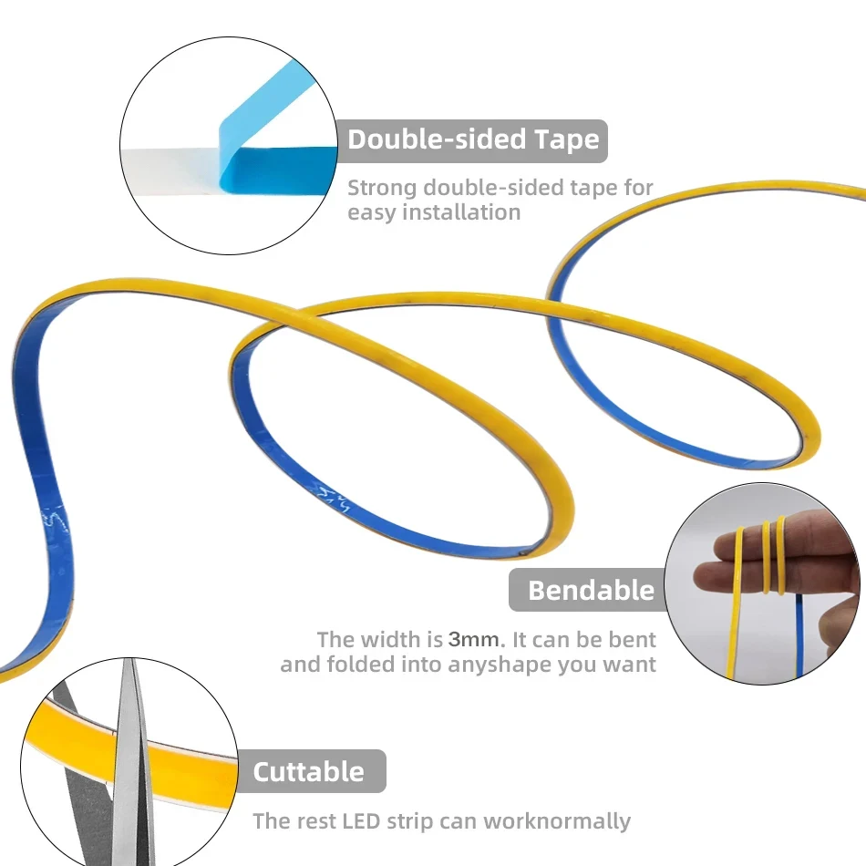 5 В 3 мм PCB COB Светодиодная лента USB Light 400 светодиодов/м Красный Зеленый Синий Белый