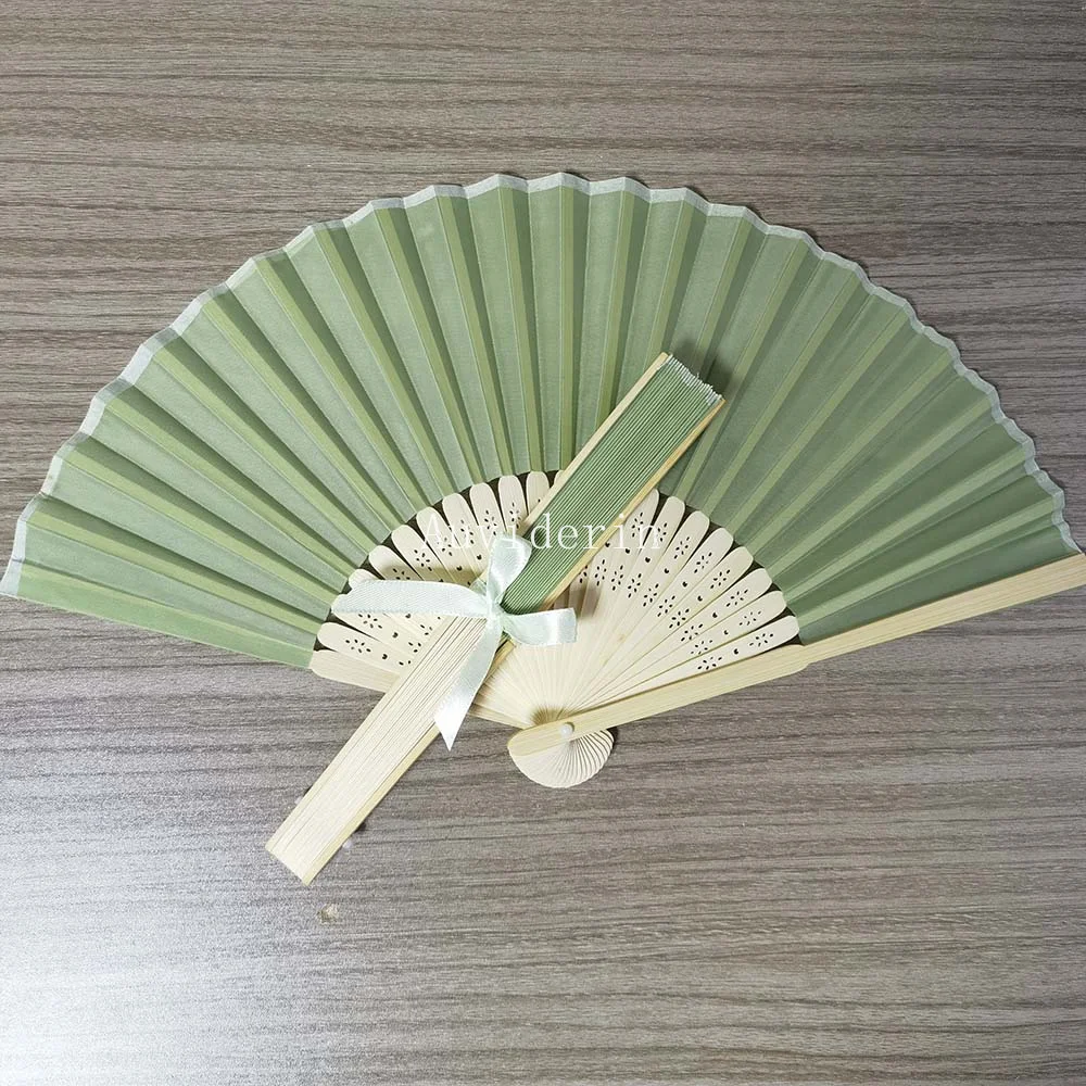 100 шт. ручной веер 110/120 персонализированный складной в тон ленточный бант виде