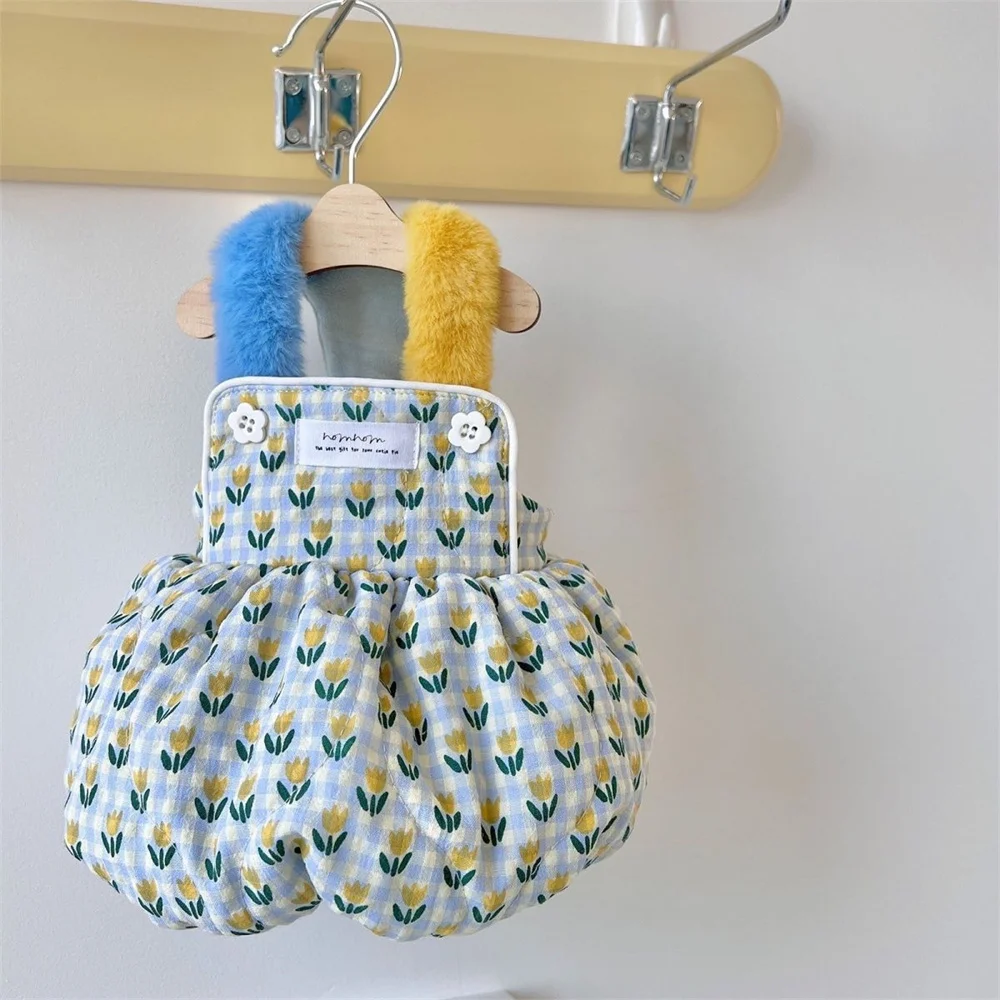 

Printed Garter Plaid Plush Dress Winter Princess Dog Dresses For Small Dogs Casual Winter Dog Jumpsuit Pet Bichon Yorkshire Suit