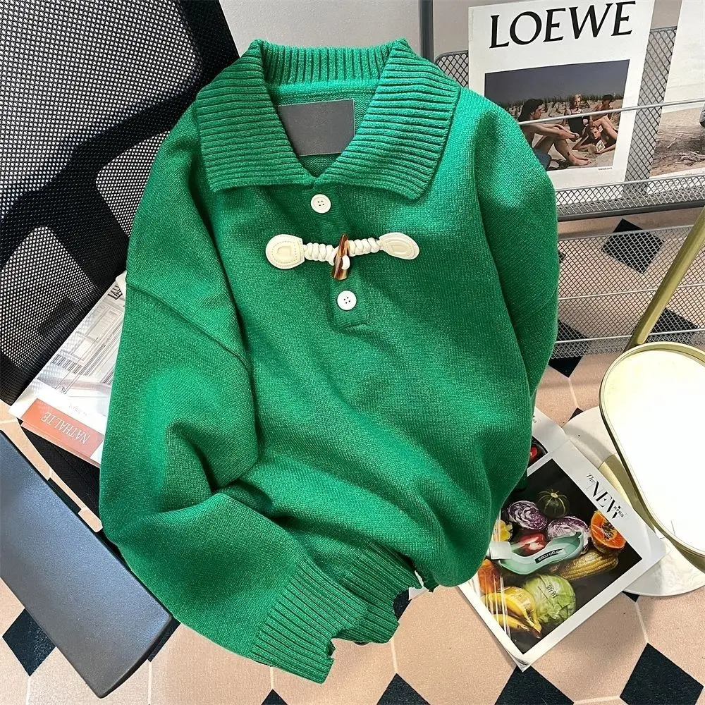 Женский вязаный пуловер, однотонный свободный свитер в Корейском стиле, модель Y198 на осень и зиму, 2023