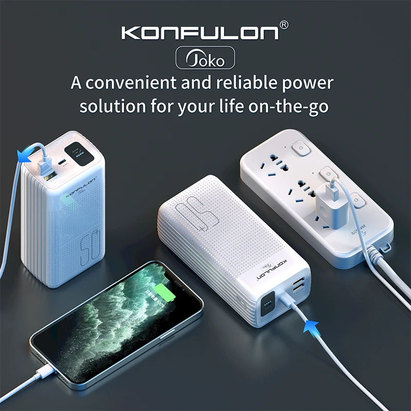 

50000mAh Large Capacity Powerbank with Dual USB Output Port Mobile Power Portable Outdoor Camping Auxiliary Battery