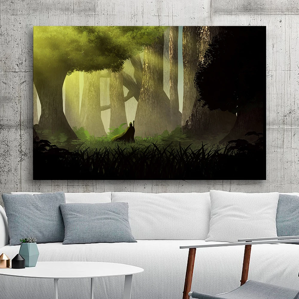 

Винтажный настенный постер Witchcraft с абстрактным изображением дикой природы леса ужаса, Современная Картина на холсте, домашний декор, сканд...