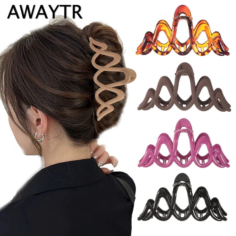 

AWAYTR Pink Hair Claw Hairpin Women Girls Fashion Design Korean Sweet Simple Irregular Hair Clip Headwear Wholesale