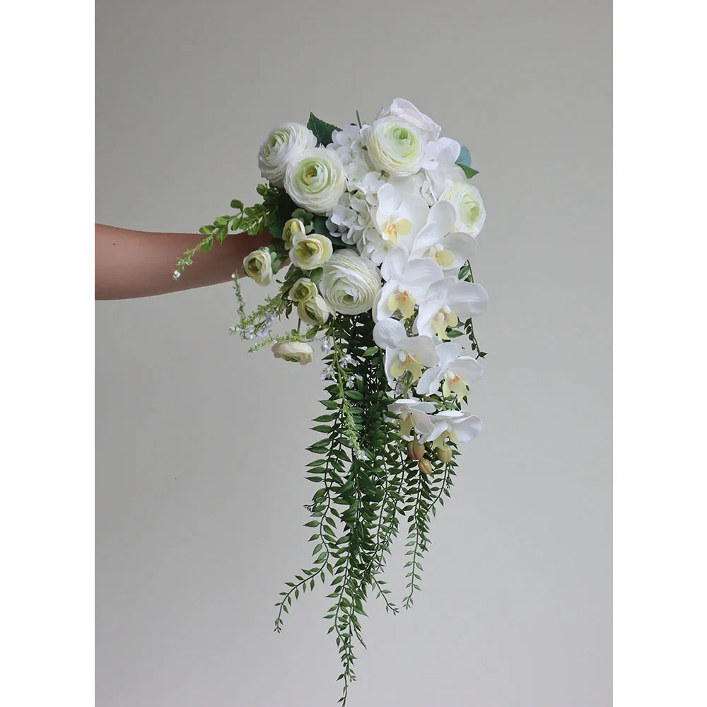 Букет невесты с буканом имитация цветка свадьба искусственный цветок реквизит