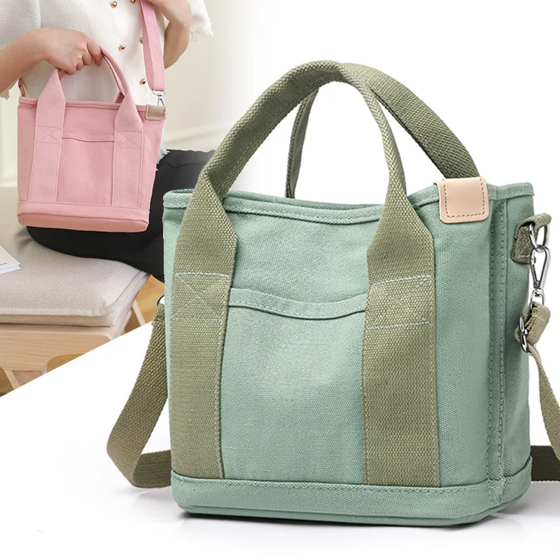 

Small Canvas Crossbody Bags for Female Mini Top-handle Bucket Handbags Fashion Mommy Bags Women Shoulder Bags Shopping Totes