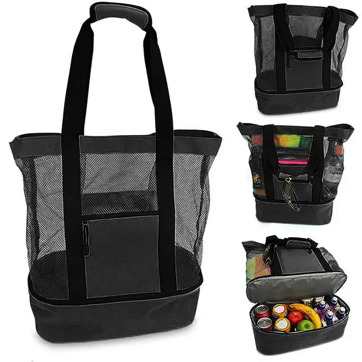

Picnic Thermal Insulation Bag Oxford Cloth + Mesh Cloth Multifunctional Beach Mesh Bag Home Kitchen Accessories