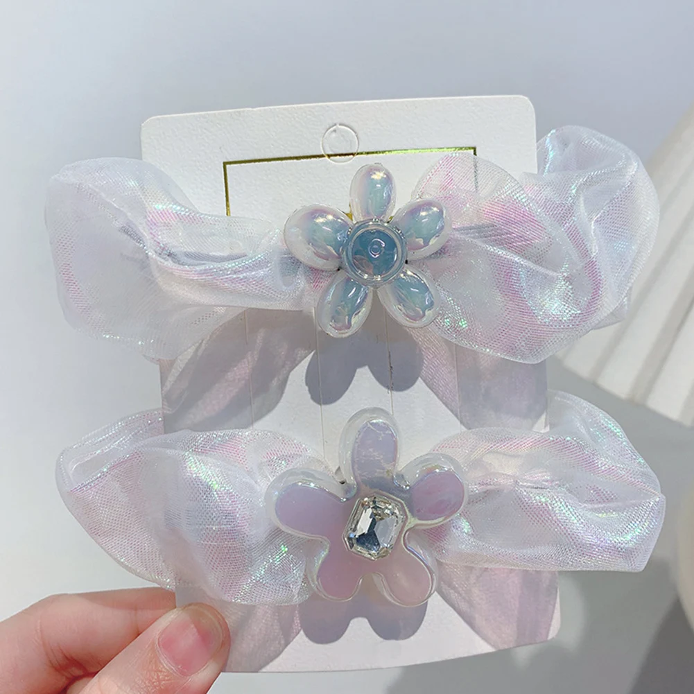 

New Women Fantastic Shining Organza Big Hair Scrunchies Solid Plain Hair Gums Elastic Rubber Bands Vintage Bohemian Hair Ties