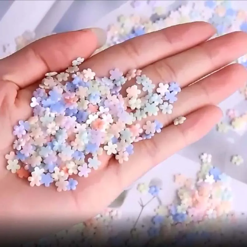 

500pcs/100pcs Variable Color Flowers 3D Nail Art Decoration,Macaroon Floret Mini Nail Ornaments,UV Sensitive Nail Accessories &*