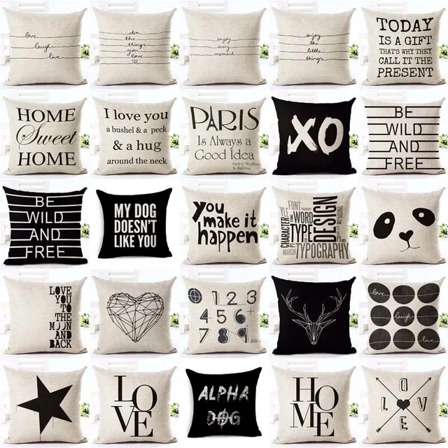 

Pillowcase Cover Letter Motto Home Love Cushion Cover Pillow For Sofa Home Decor