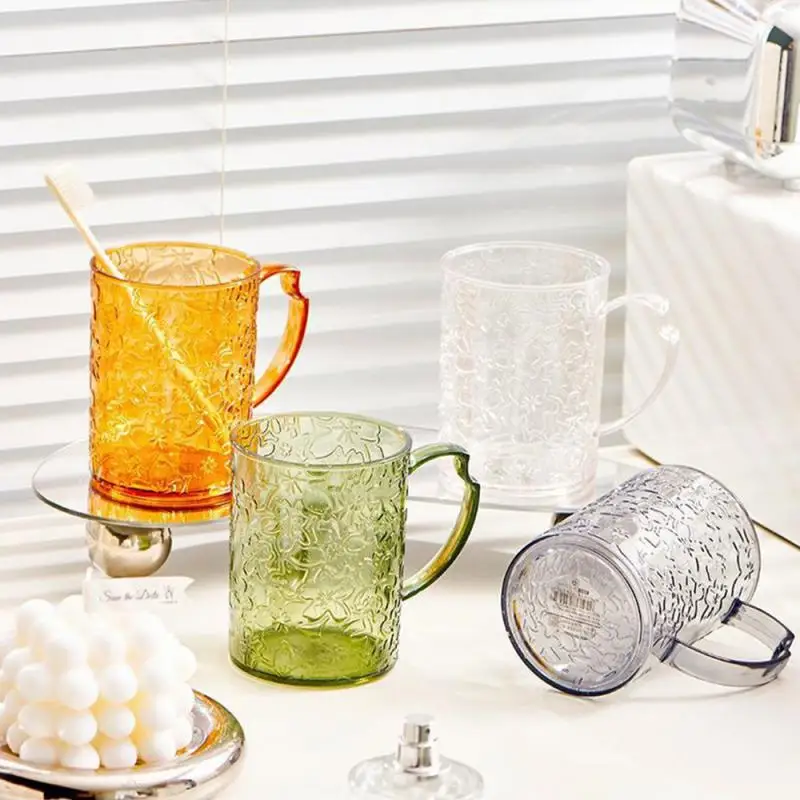 

Plastic Water Cup Round Table Top Drinking Cup Portable Travel Out Toothbrush Transparent Mouthwash Cup Milk Coffee Juice Cup