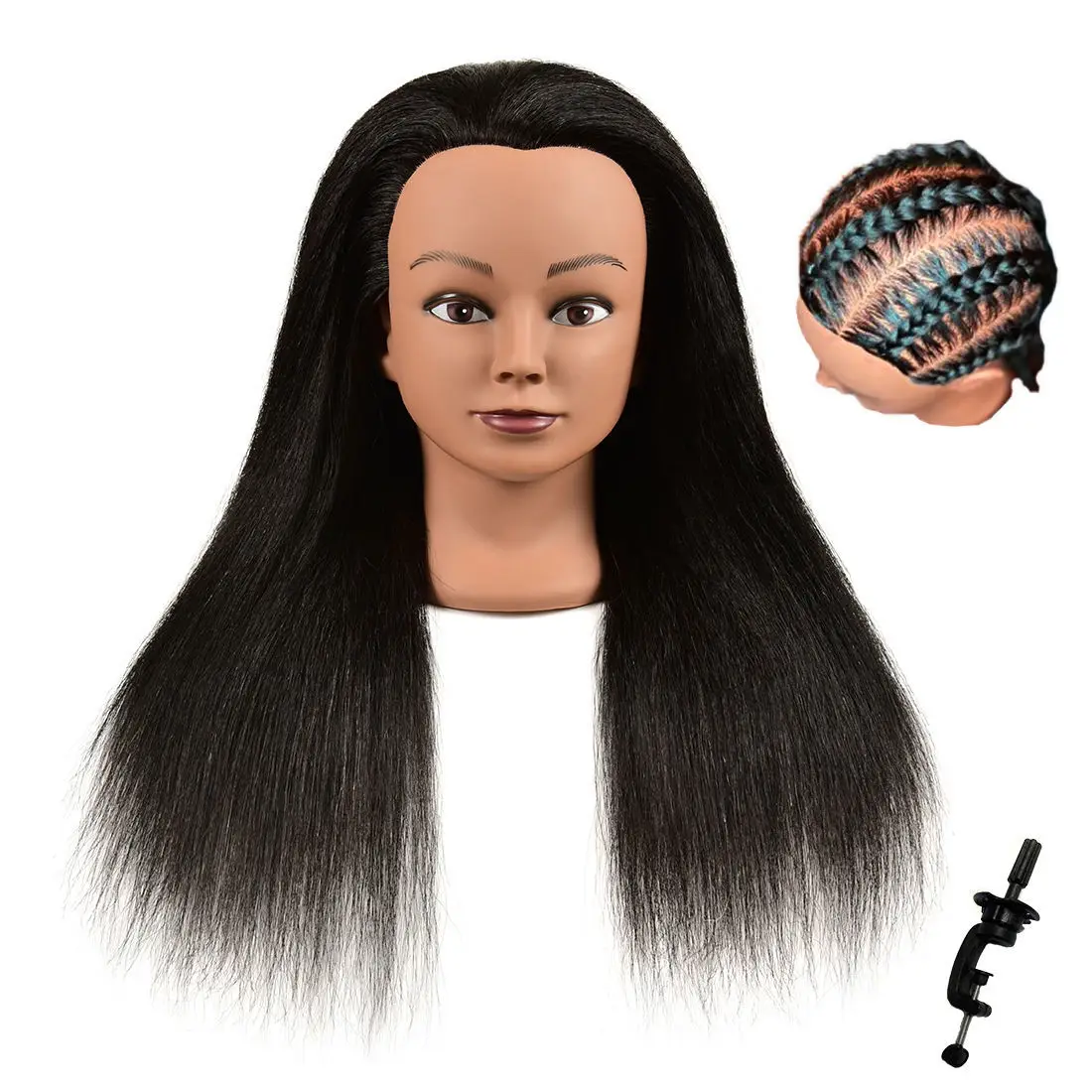 Practice Real Hair Wig Head Model Dirty Braid Modeling Teaching Foreign Trade Head Model