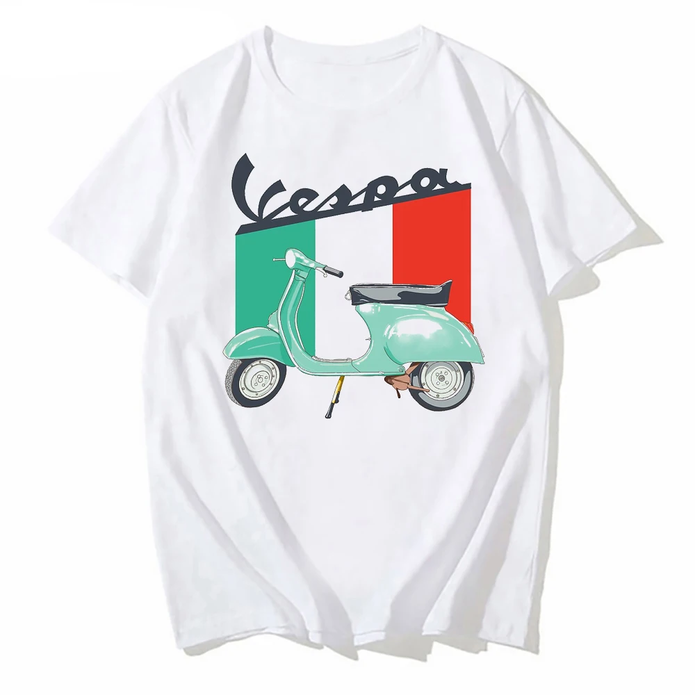 Футболка Vespa мужская с коротким рукавом Винтажный Классический ретро Топ принтом
