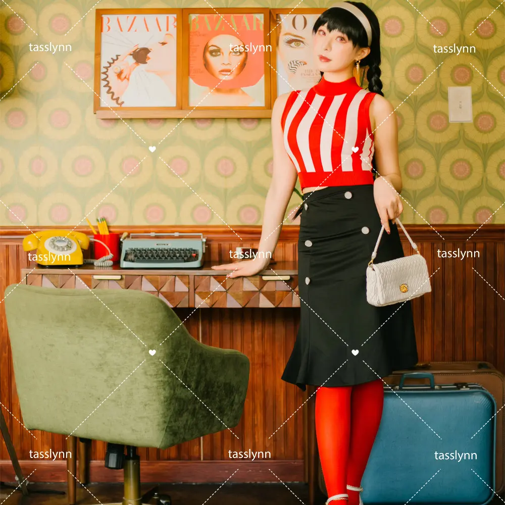 

Женское платье-свитер с длинным париком, украшение для волос