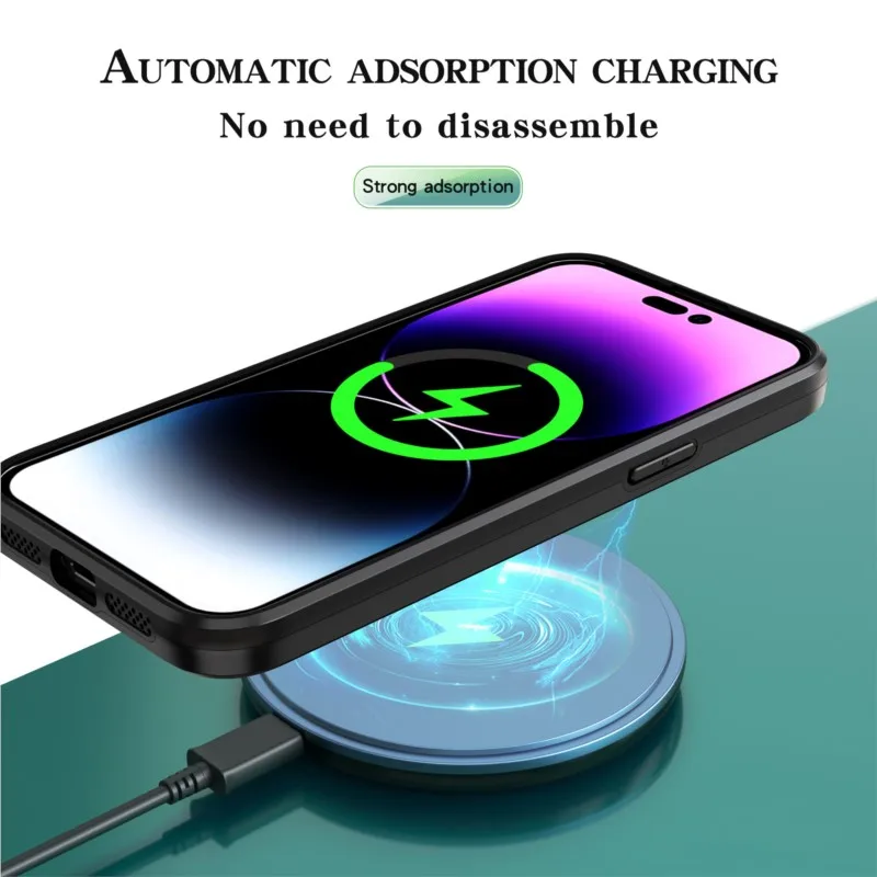 Mirror Brace Magnetic Suction Wireless Charger Case For iphone14 13 12 11 Pro Max MINI X XS XR SE 7 8 Plus Fashion New Products