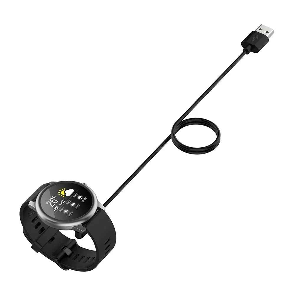 Фото USB-зарядное устройство 100 см для Haylou Solar LS05, кабель для быстрой зарядки, док-станция, адаптер питания, аксессуары для умных часов, черный №4