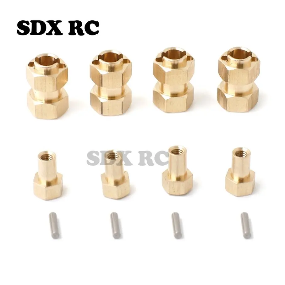 4pcs Brass Extended Wheel Hex Hub Adapter 9750 for  TRX4M TRX-4M 1/18 RC Crawler Car Upgrades Parts Accessories