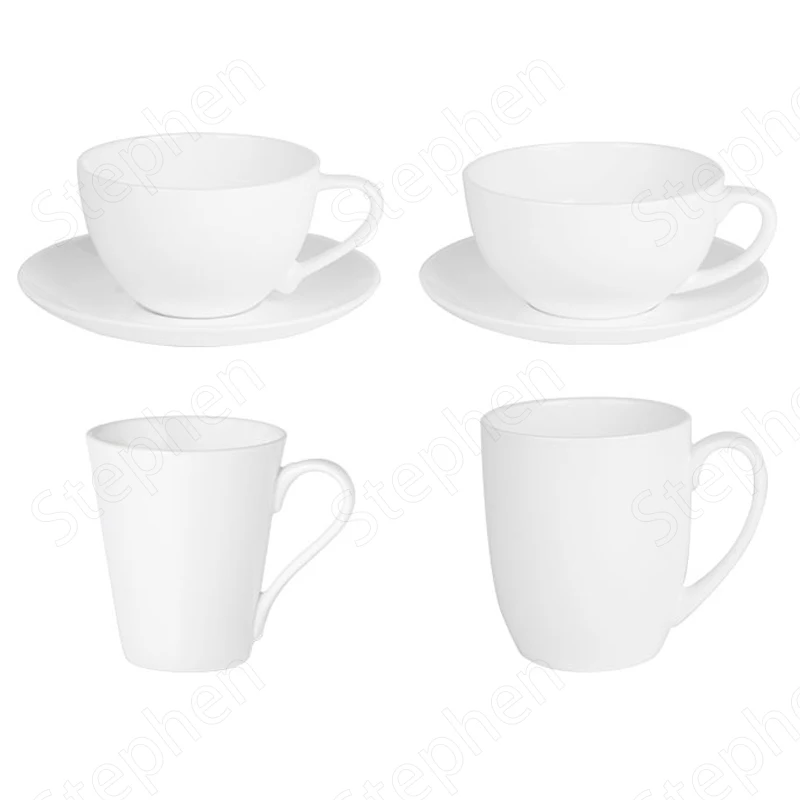 Кофейная чашка с подносом из простого костяного фарфора европейская Современная