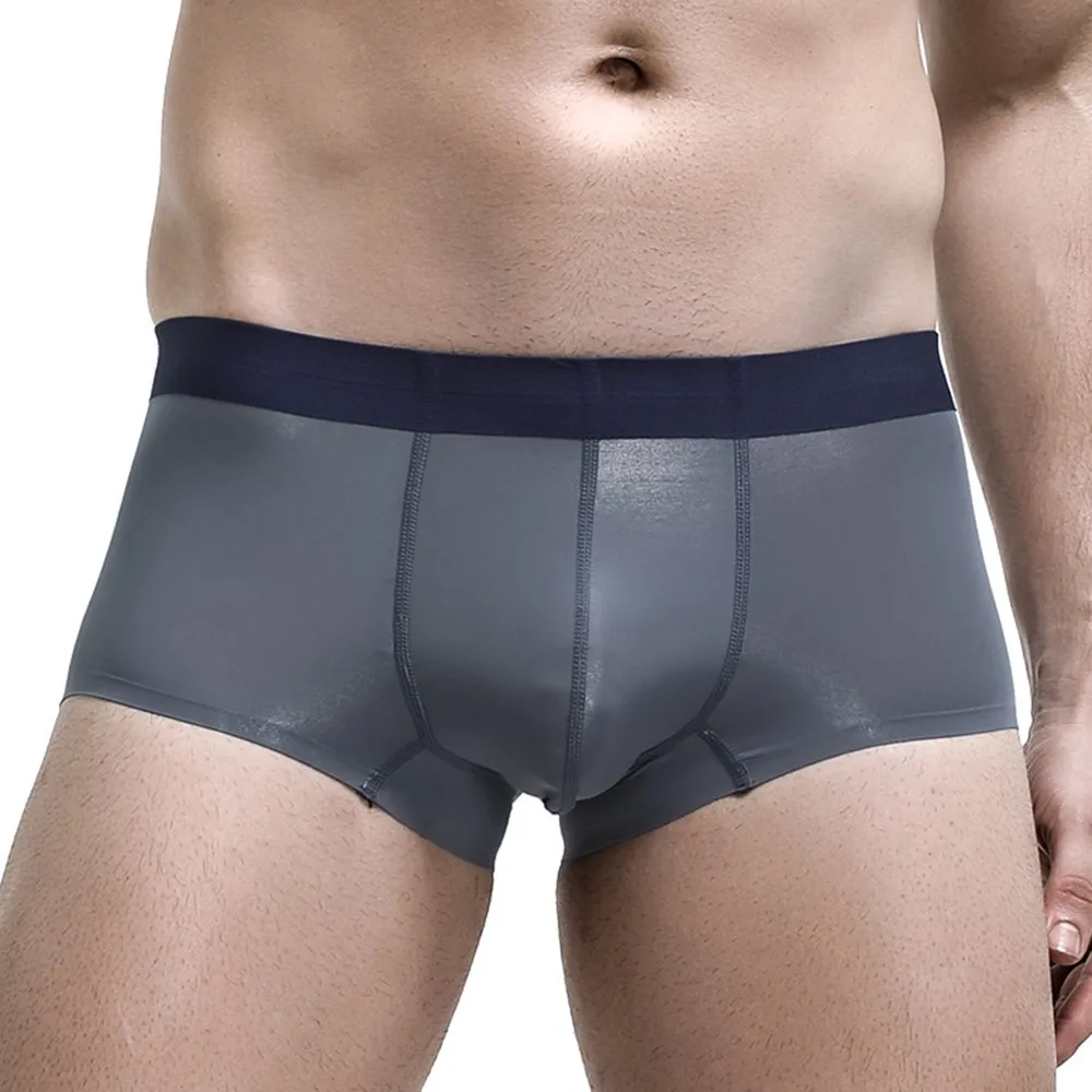 

Sexy Underwear Men 2022 Seamless Boxers Sexy Ice Silk Boxer U Convex Pouch Panties Shorts Trunks Underpants Homme Slip