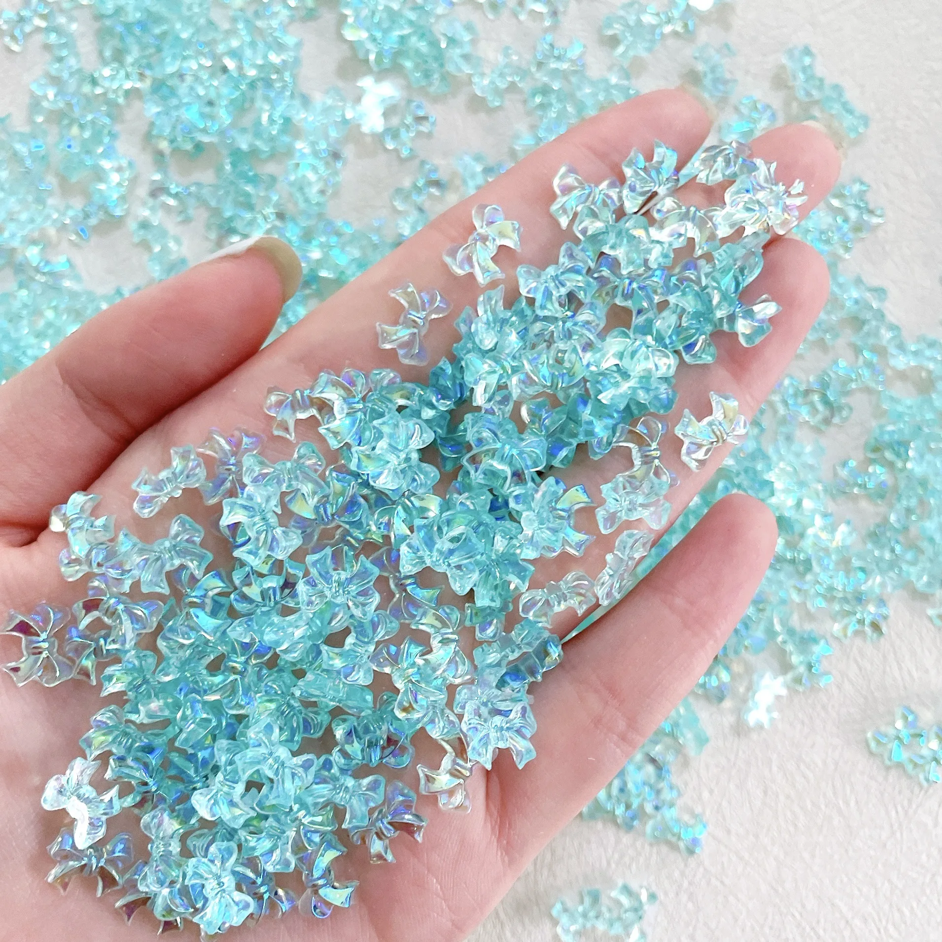 

30pcs New Aurora Bow Nails Charm 3D Butterfly Nail Rhinestones Gems Glitter Nail Art Jewelry Manicure Nail Decoration Accessorie